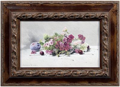 Appraisal: Vasily Gribbenikov painting Russian still life phlox and fruit signed