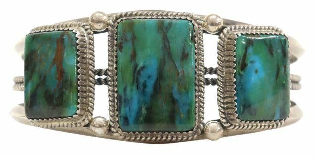 Appraisal: Native American sterling silver cuff bracelet stamped G Boyd sterling