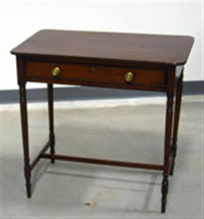 Appraisal: Late Federal mahogany one drawer stand early th century Oblong