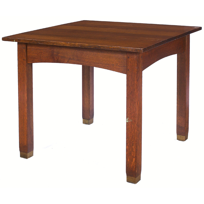 Appraisal: J M Young lunch table square top over an arched