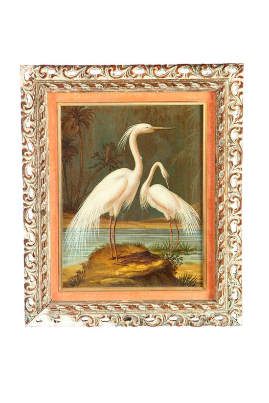 Appraisal: EGRETS BY ALFONSO T TORAN NEW YORK - Oil on