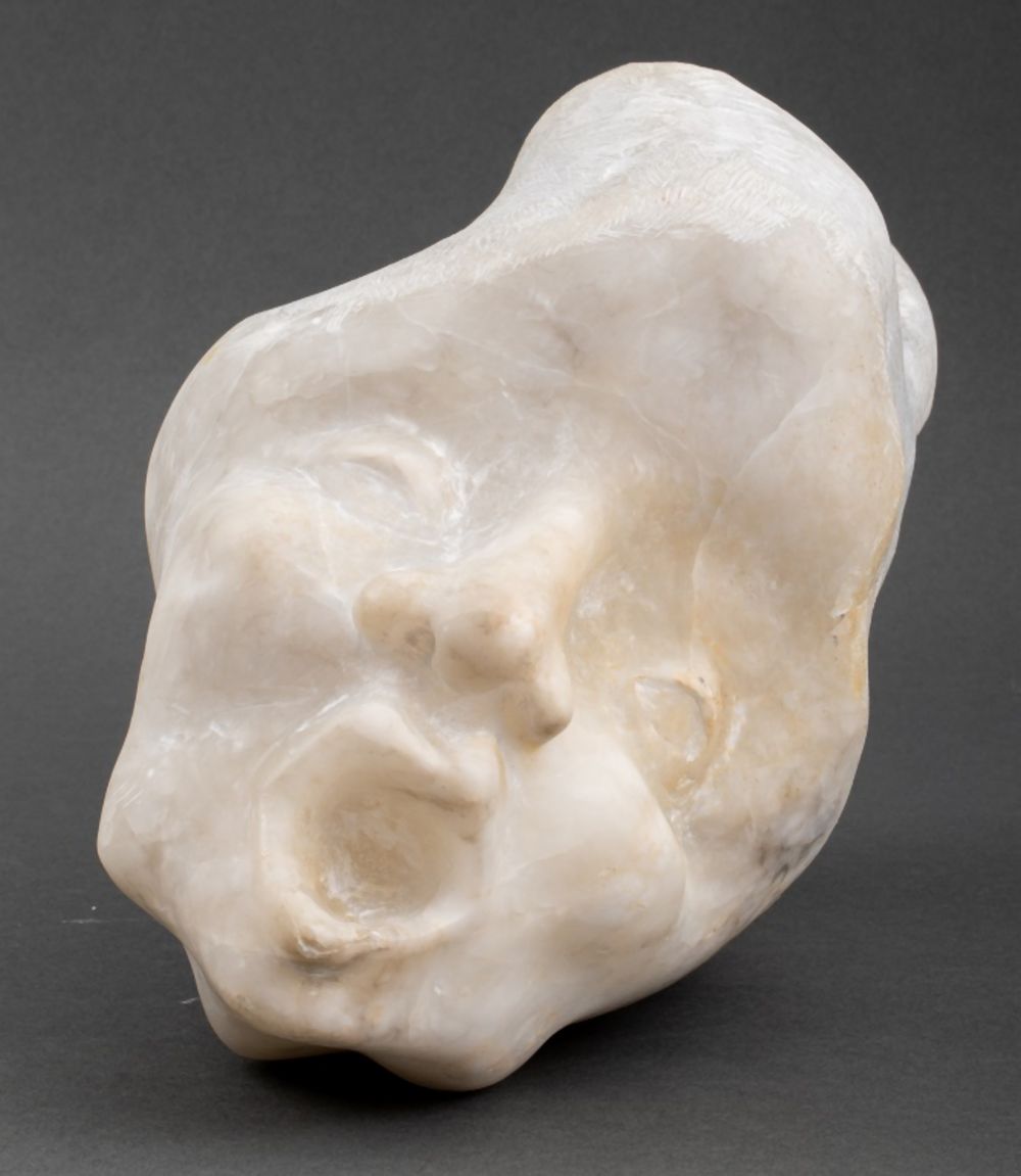 Appraisal: NORMAN CARTON 'SCREAMING FACE' MARBLE SCULPTURE Norman Carton Ukrainian American