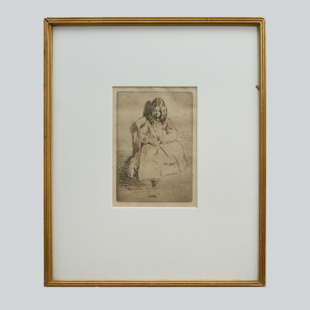 Appraisal: James McNeill Whistler - Annie Seated Etching on laid paper