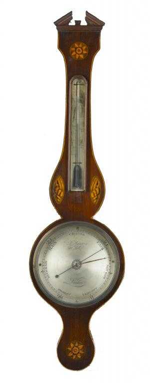 Appraisal: A GEORGE IV MAHOGANY BAROMETER engraved on the silvered dial