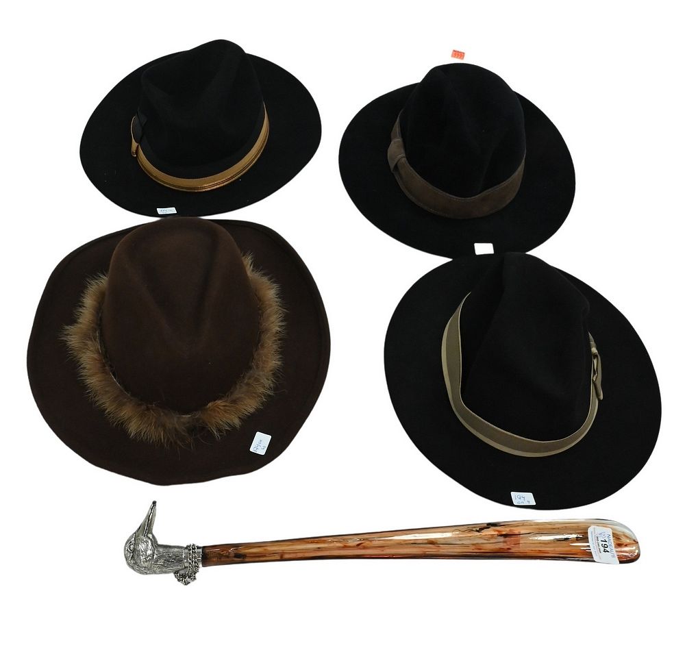 Appraisal: Four Brimmed Hats to include Stetson Gelot Borsalino along with