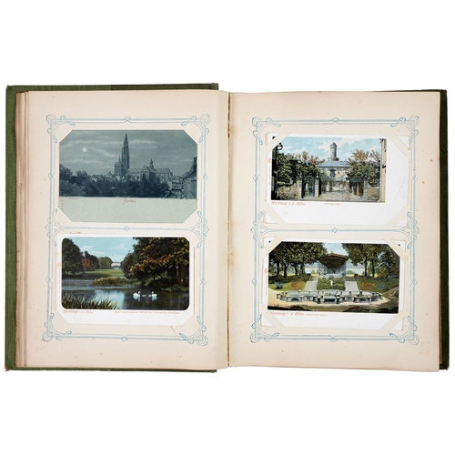 Appraisal: An Edwardian postcard album the subjects mostly Northern European towns