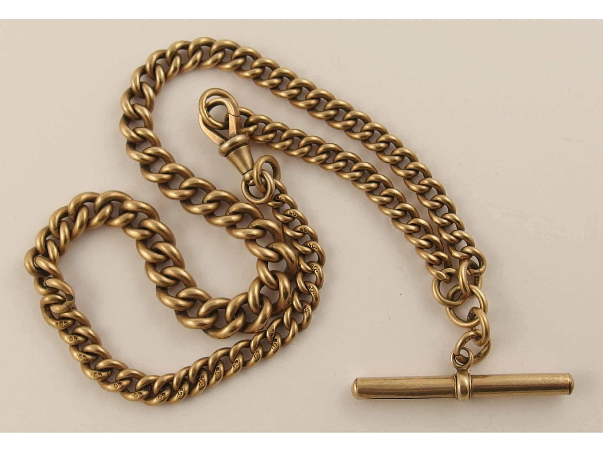 Appraisal: A ct tapered fob chain with a ct stamped to