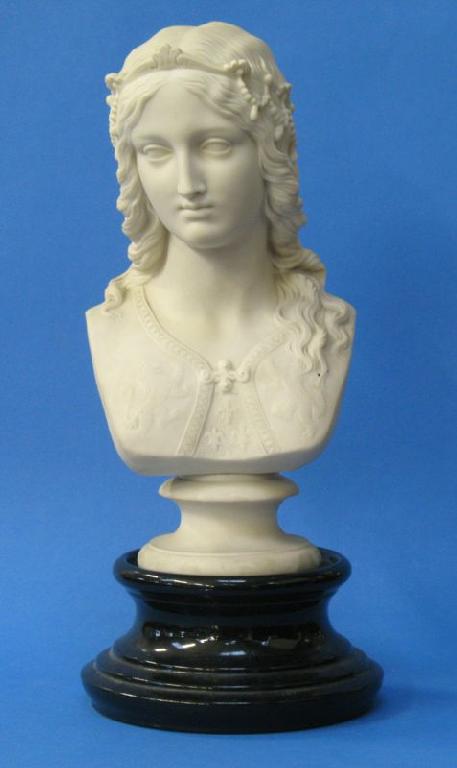 Appraisal: A VICTORIAN COPELAND PARIAN WARE BUST of a classical lady