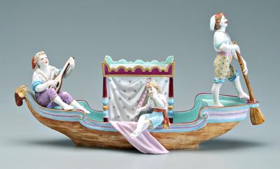 Appraisal: Porcelain gondola group musician and oarsman with seated child central