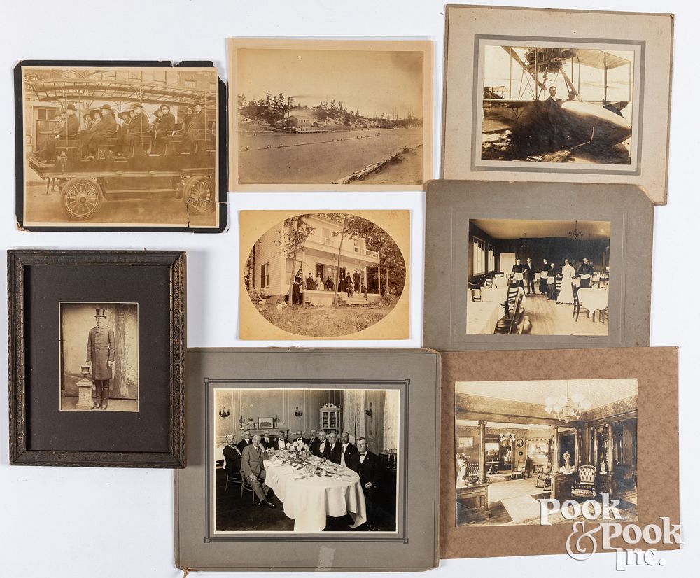 Appraisal: Eight photographs Eight photographs to include a framed cabinet card