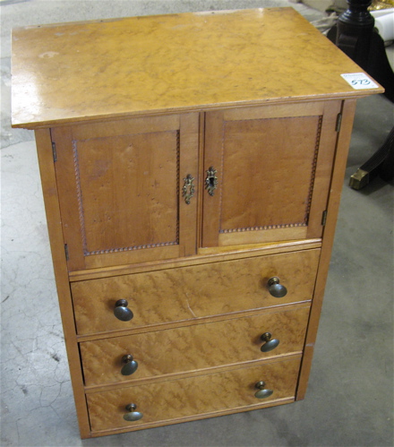 Appraisal: TWO SMALL ARTICLES OF AMERICAN MAPLE FURNITURE bedside cabinet chest