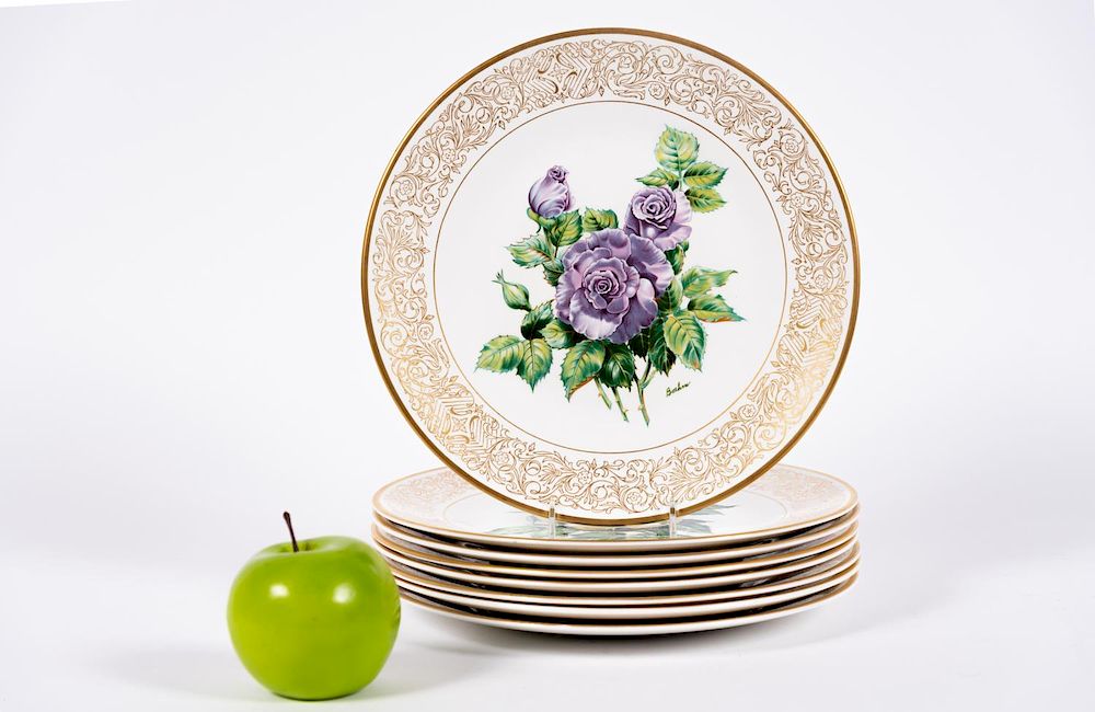 Appraisal: Limited Ed Boehm Bone China Rose Plates PCS Boehm American