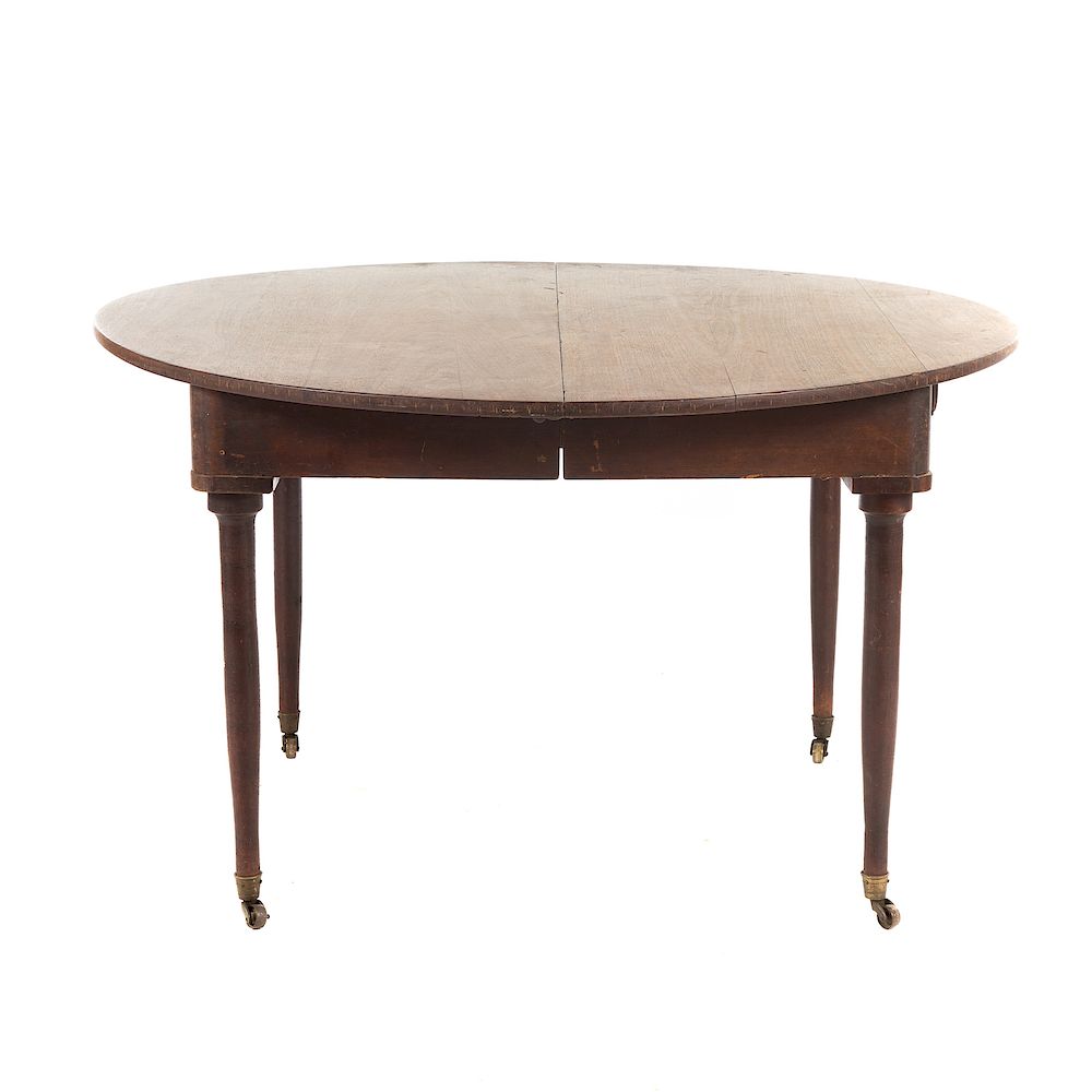 Appraisal: Federal Style Mahogany Dining Table th century two in half-round