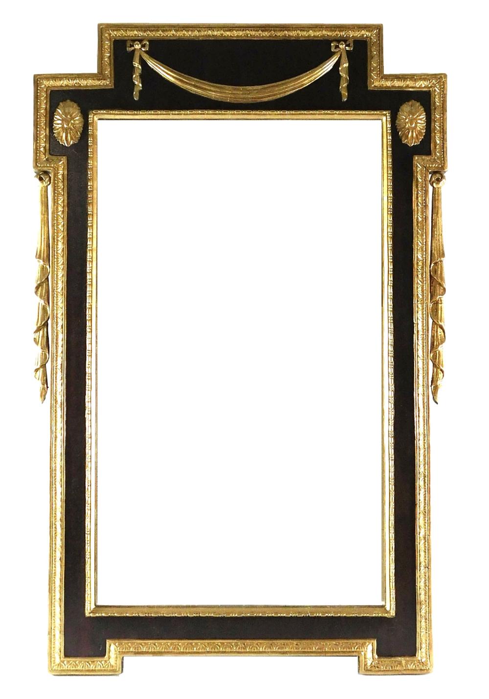 Appraisal: Georgian style wall mirror c gilded swags to crest and