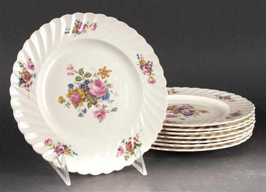 Appraisal: Set of eight Royal Staffordshire floral transfer decorated china dessert