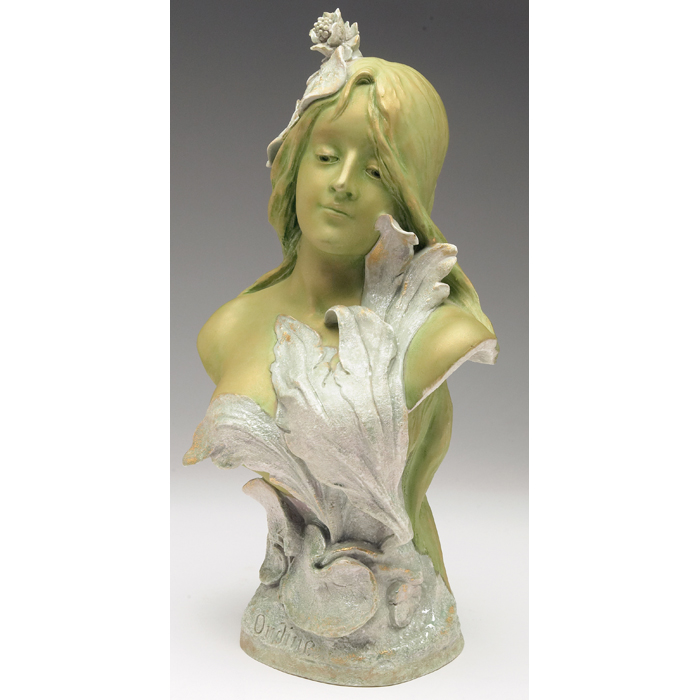 Appraisal: Amphora bust design attributed to Ernst Wahliss Ondine covered in