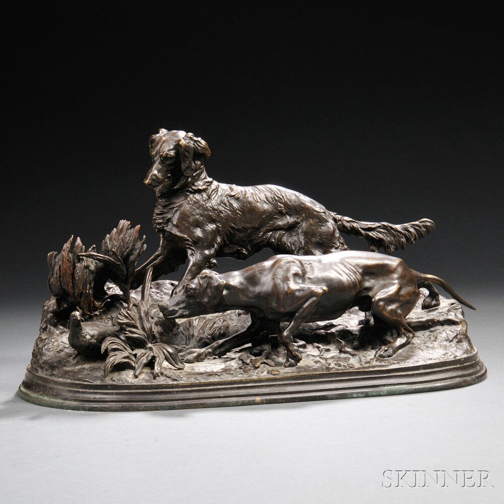 Appraisal: Pierre Jules Mene French - Bronze Model of Hounds and