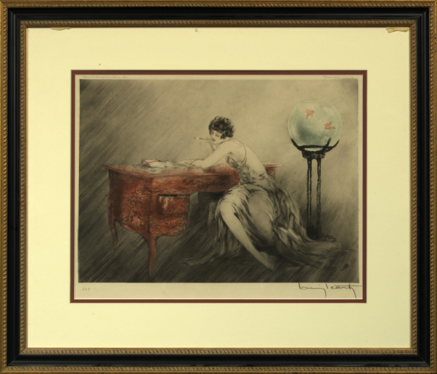 Appraisal: Louis Icart French - Dans Les Passes hand-colored etching sight