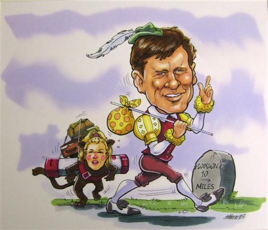 Appraisal: Roy Mitch Mitchell original cartoon depicting Nick Faldo as Dick