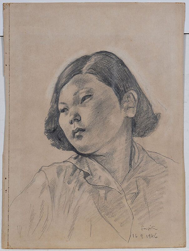 Appraisal: L onard Tsuguharu Foujita French Japanese - Portrait of a