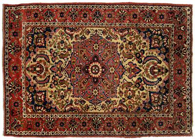 Appraisal: Rug ornate central medallion with similar corner work on ivory