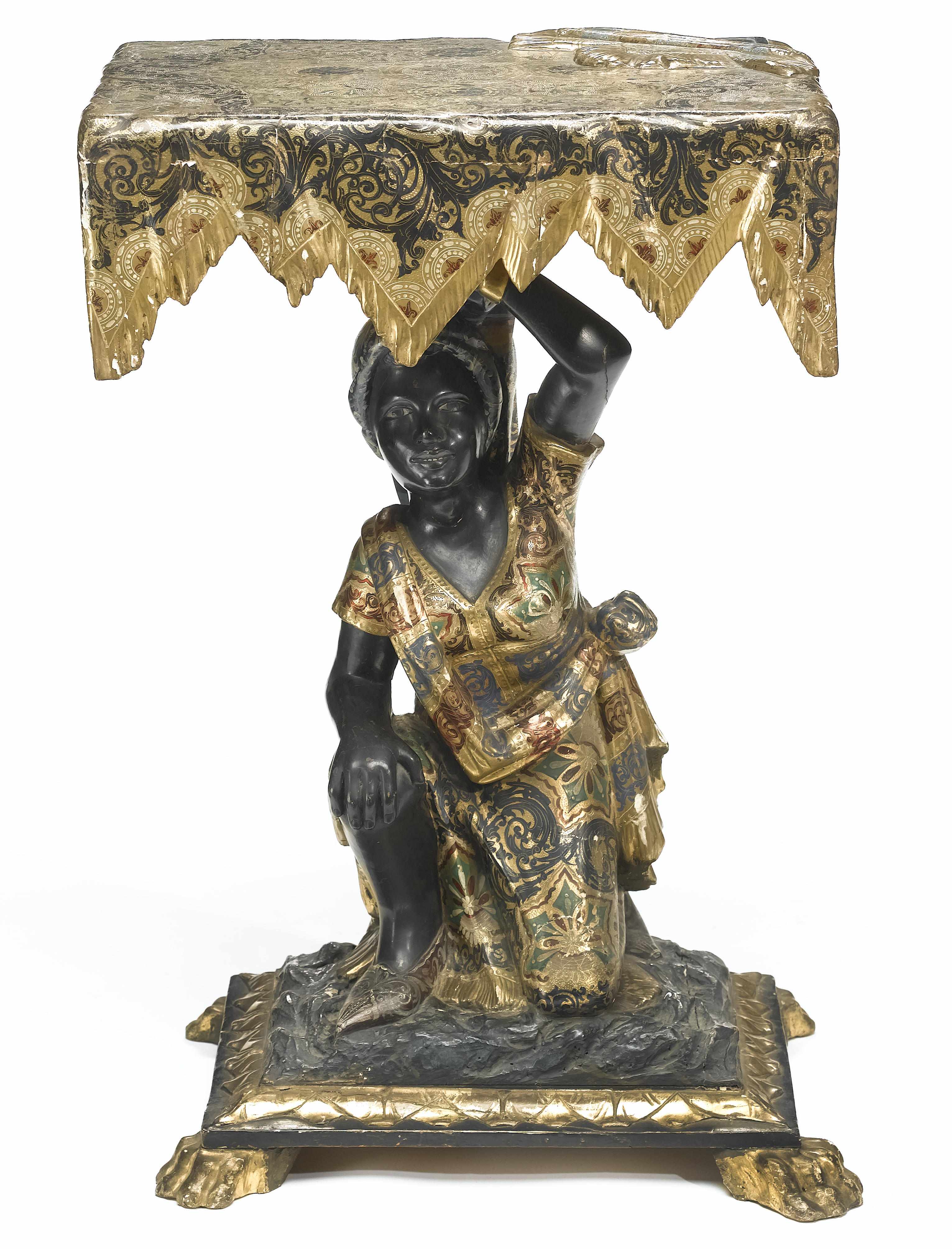 Appraisal: A Venetian Rococo parcel gilt and polychrome decorated occasional table