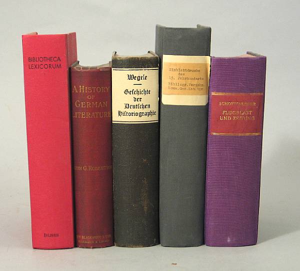 Appraisal: BIBLIOGRAPHY - GERMAN Approx vols including Wegele Franz X Geschichte