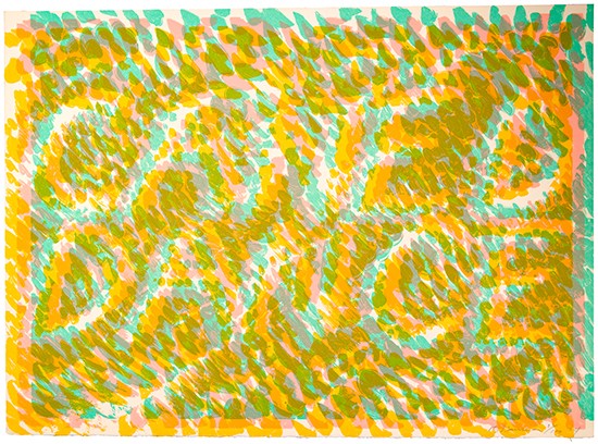 Appraisal: BRUCE NAUMAN Caned Dance Color lithograph x mm x inches