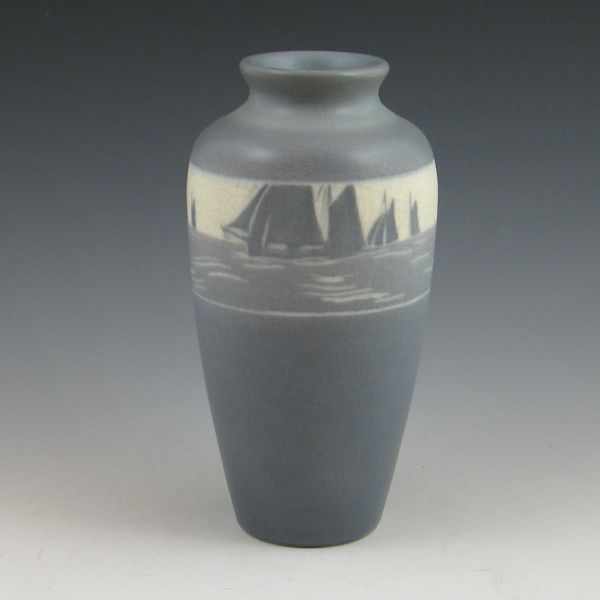 Appraisal: Rookwood Vellum glaze vase from with scenic band of sailboats