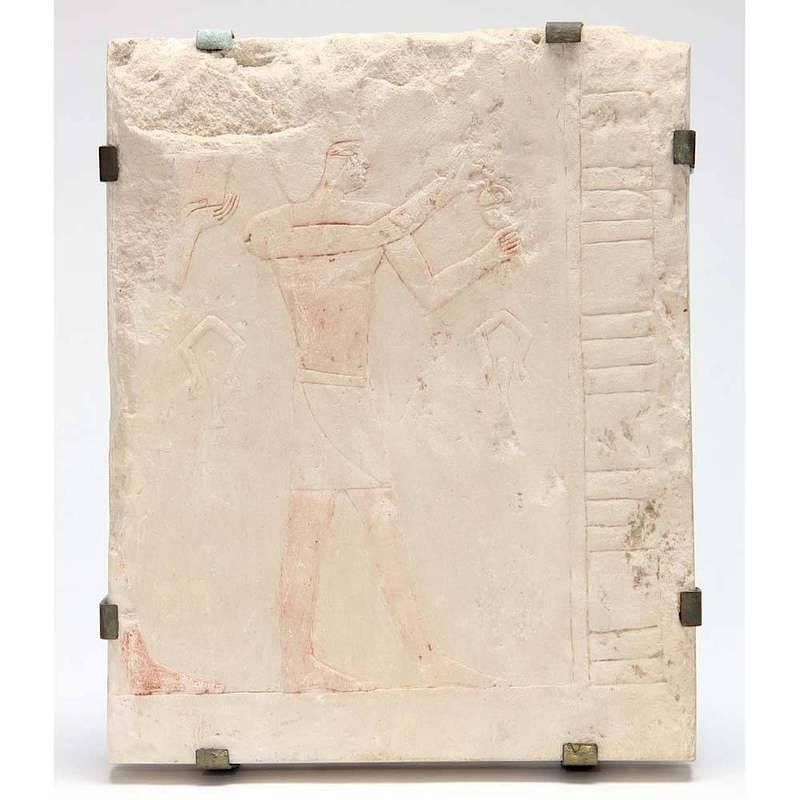 Appraisal: Ancient Egyptian Old Kingdom Limestone Relief fragmentary circa B C