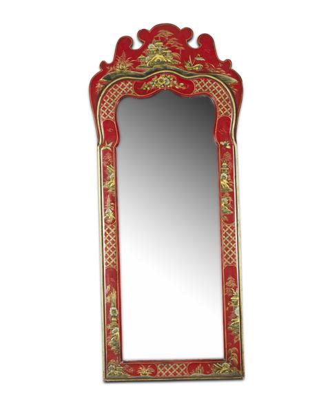 Appraisal: QUEEN ANNE STYLE CHINOISERIE WALL MIRROR BY WYLIE LOCHHEAD GLASGOW