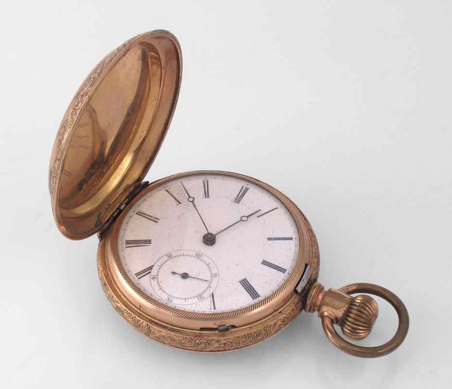 Appraisal: HUNTERS CASE POCKET WATCH CA Gold filled British made pocket