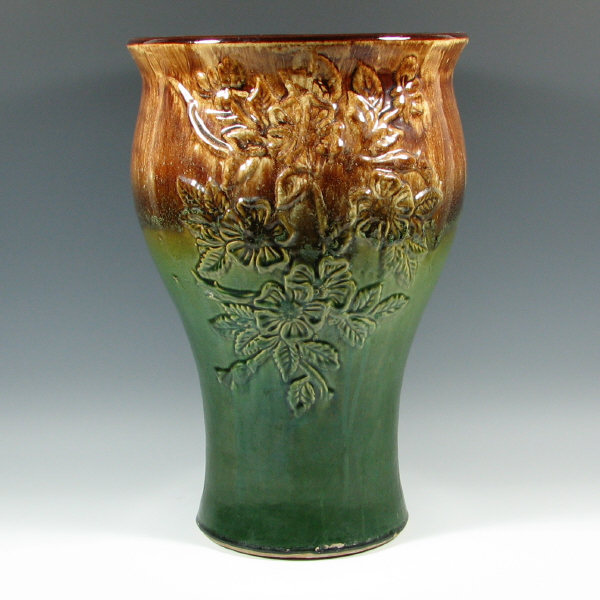 Appraisal: Robinson Ransbottom Floor Vase Robinson Ransbottom green and brown glazed