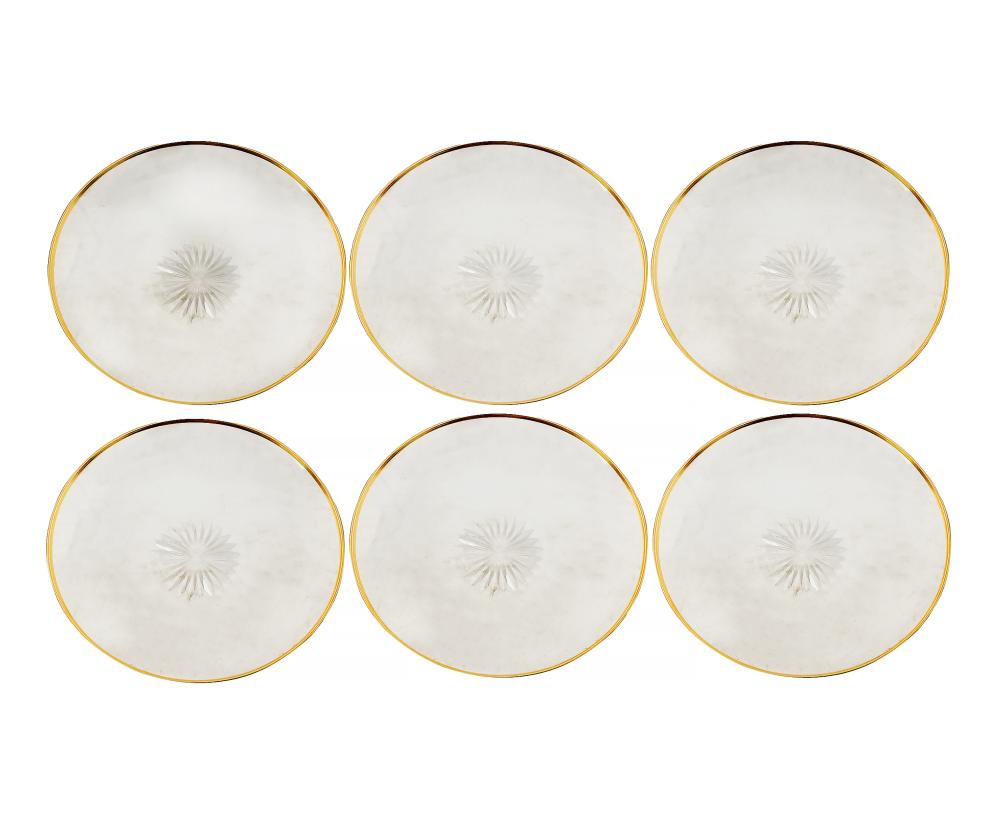 Appraisal: SIX BACCARAT CRYSTAL PLATESeach marked gilt rims Provenance The Estate