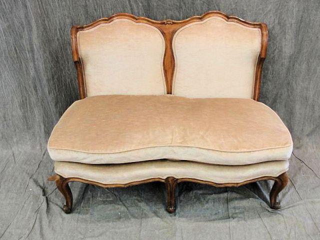 Appraisal: Louis XVI Style Upholstered Loveseat From an East nd St