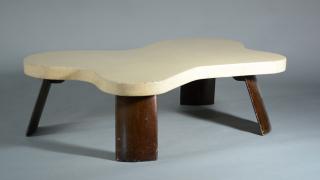 Appraisal: Paul Frankl Amorphic Amoeba Table Mid-Century amorphic amoeba cork and