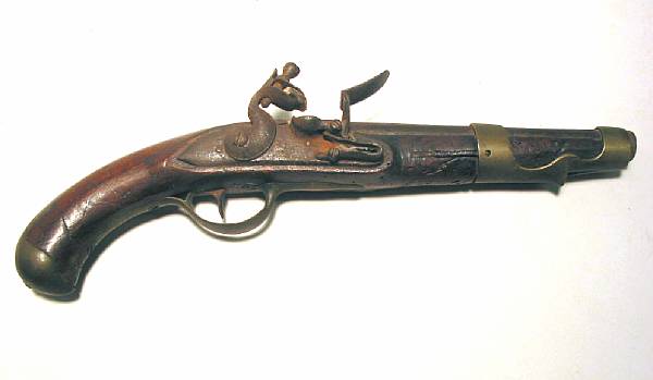 Appraisal: A French Model flintlock cavalry pistol The inch caliber barrel