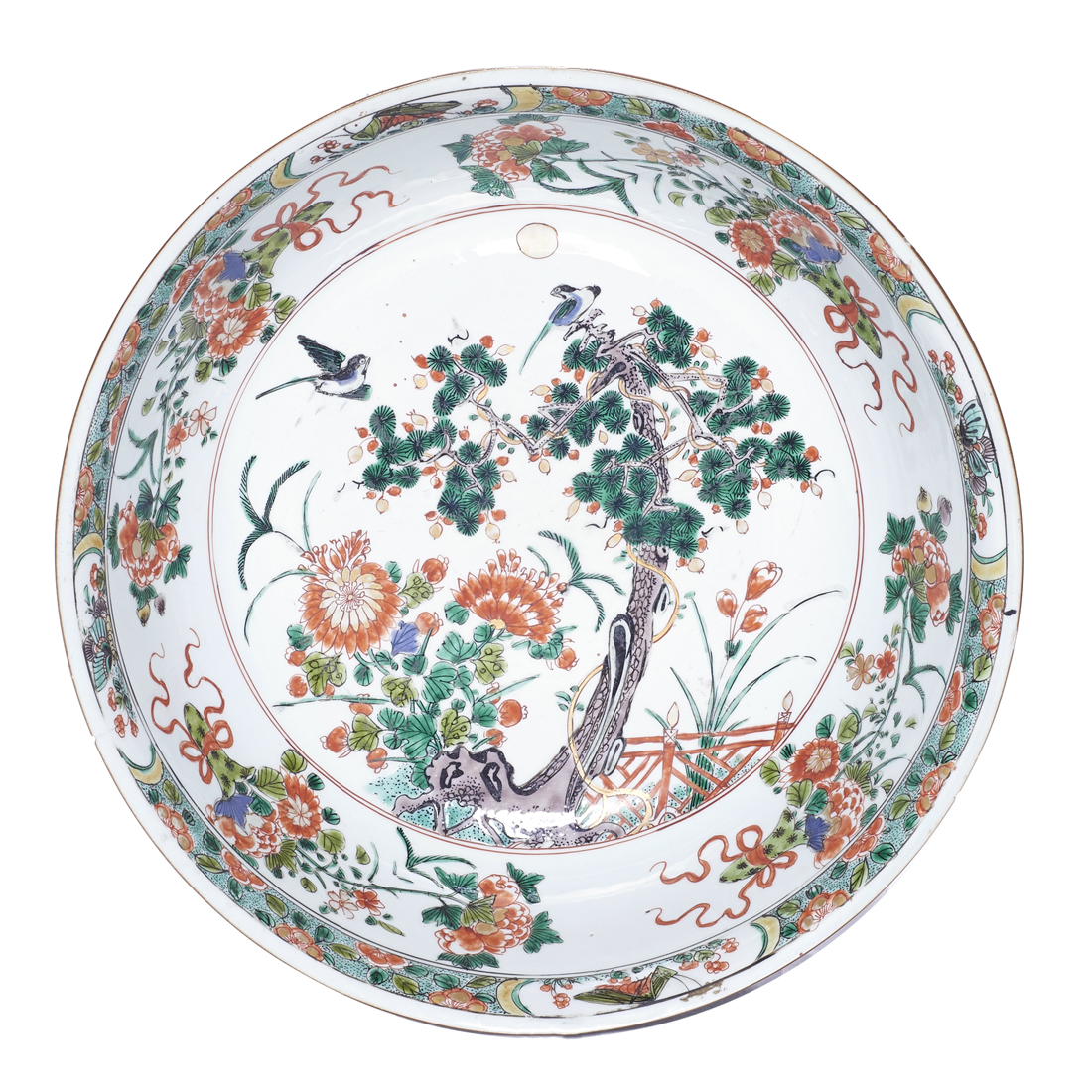 Appraisal: CHINESE WUCAI 'BIRD AND FLOWER' BOWL Chinese wucai 'bird and