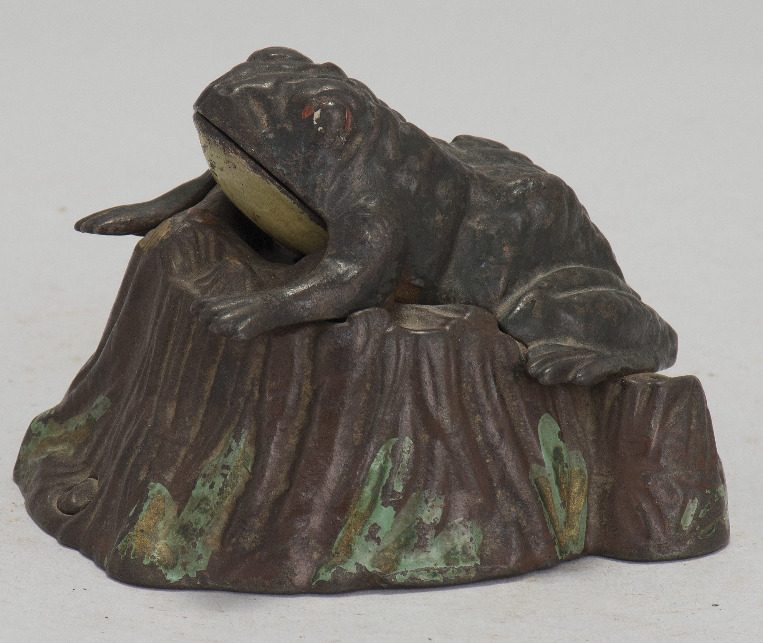 Appraisal: TOAD AND STUMP CAST IRON MECHANICAL BANK Patented By J