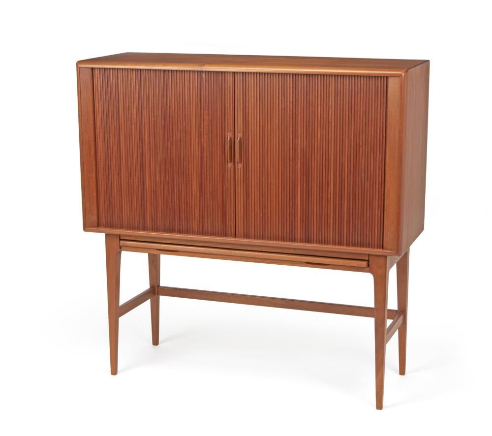 Appraisal: Kurt stervig - Danish Bar unit Teak leather green felt