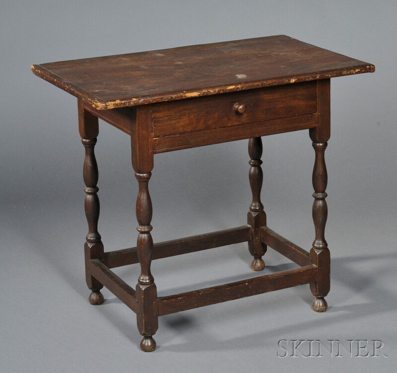 Appraisal: Diminutive Grain-painted Maple and Pine Tavern Table New Hampshire mid-