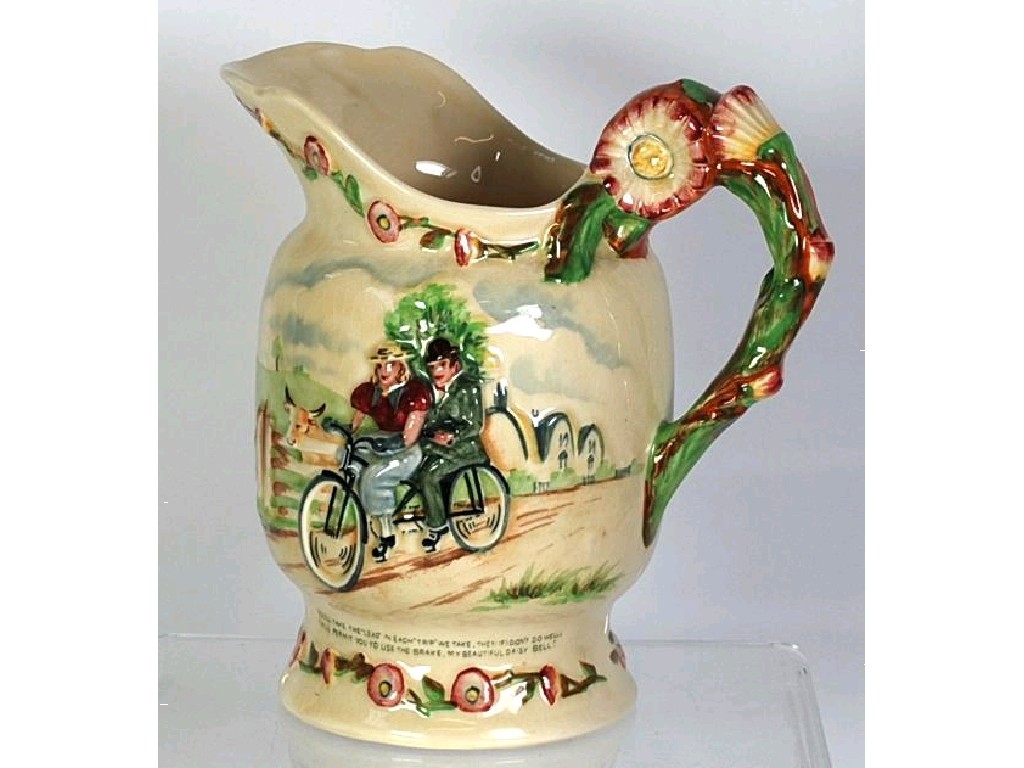 Appraisal: FIELDING'S CROWN DEVON 'DAISY BELL' MUSICAL POTTERY JUG footed cylindrical