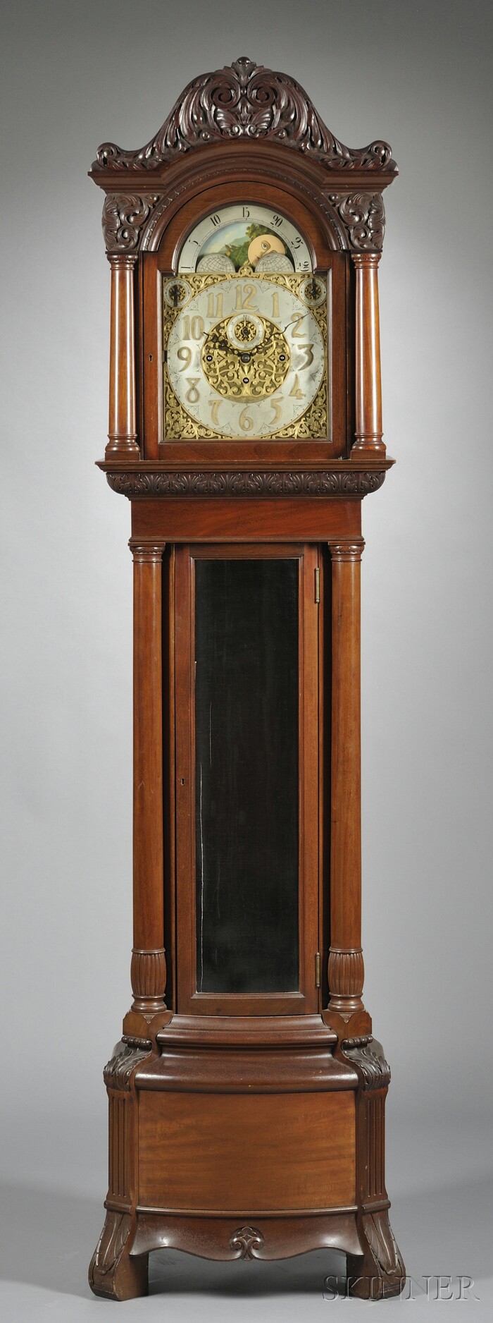 Appraisal: Mahogany Quarter-Chiming Floor Clock retailed by Tilden Thurber Company Providence