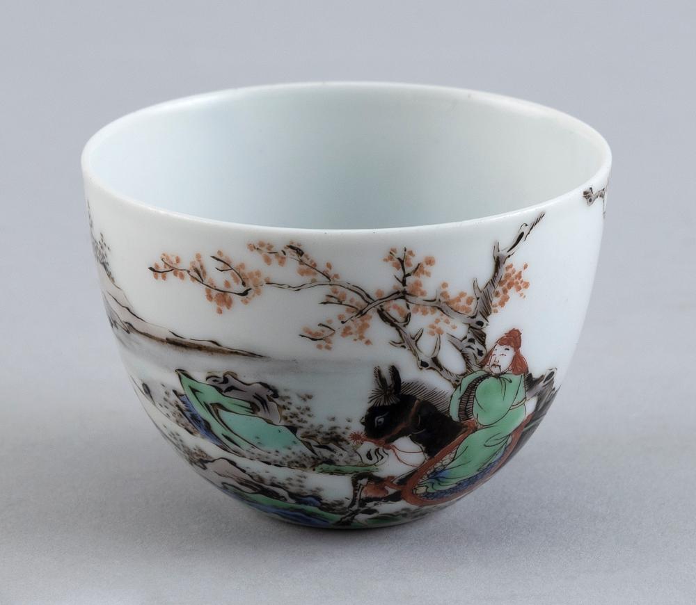 Appraisal: CHINESE POLYCHROME PORCELAIN WINE CUP TH CENTURY HEIGHT DIAMETER IN