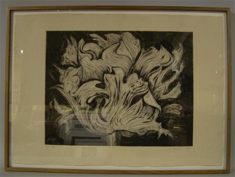 Appraisal: LOWELL NESBITT AMERICAN - PARROT TULIP STATE XIII Drypoint etching