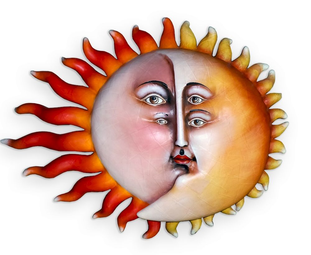 Appraisal: Sergio Bustamante Papier Mache Sun Face Sculpture Guaranteed Authentic Large