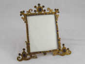 Appraisal: A gilt metal frame set with red stones approx cm