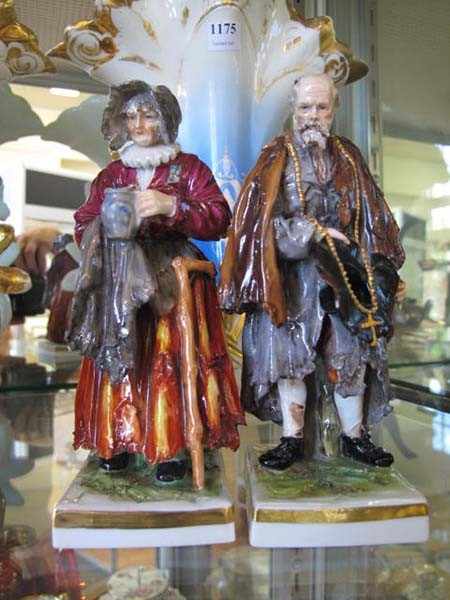 Appraisal: PAIR OF EARLY TH CENTURY DRESDEN FIGURES