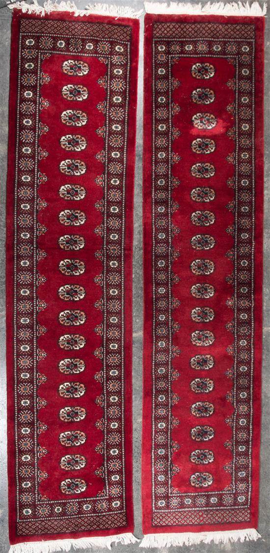 Appraisal: Sale Lot Two Bokhara Wool Runners Length of first feet