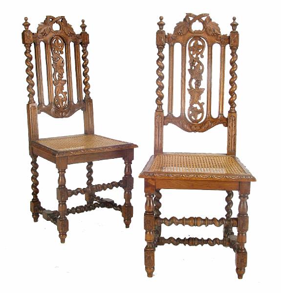 Appraisal: A set of ten Victorian carved oak chairs height in